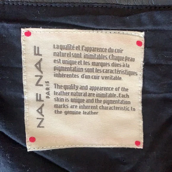 🛵 Genuine vintage leather moto jacket Naf Naf Paris 🇫🇷biker jacket size M - Picture 10 of 14